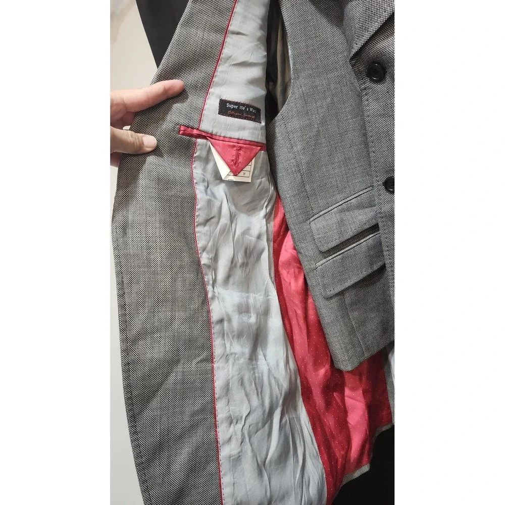 Tiglio Rosso Suit Jacket Vest Mens 46 Gray‎ Super 150s Wool Made Italy Formal